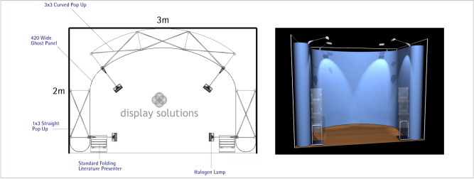 popup display exhibit solution 3x2m