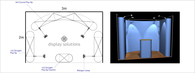 popup display exhibit solution 3x2m