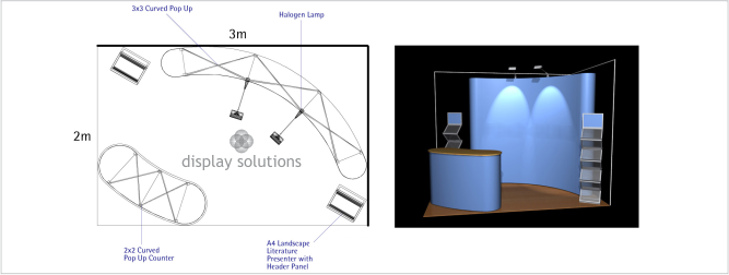 popup display exhibit solution 3x2m