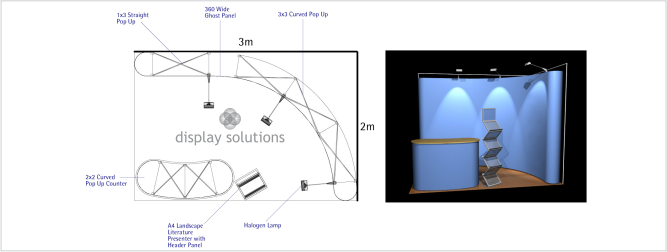 popup display exhibit solution 3x2m