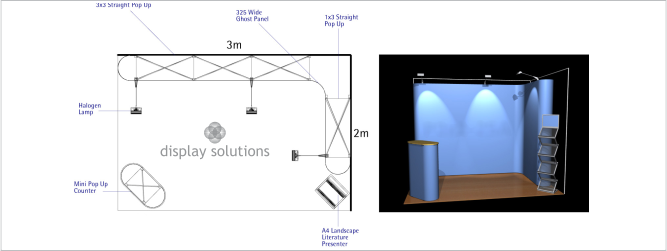 popup display exhibit solution 3x2m