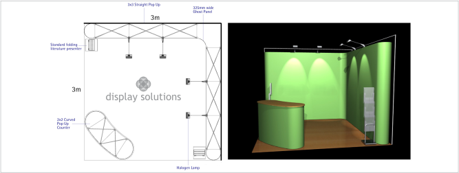 popup display exhibit solution 3x3m