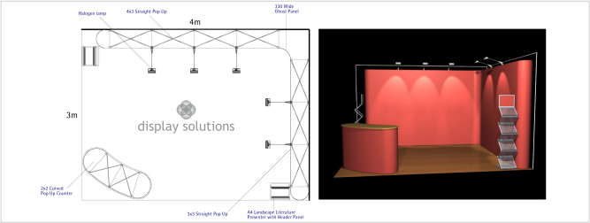 popup display exhibit solution 3x4m